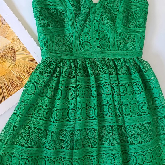 ANTONIO MELANI Green Lace Midi Dress - Picture 4 of 6